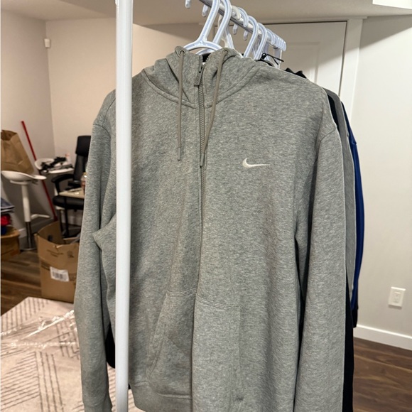 Nike Other - Nike Gray Zip Up Sweater with Swoosh Logo